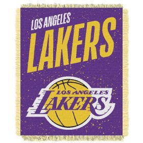 Lakers OFFICIAL NBA "Headliner" Woven Jacquard Throw Blanket; 46" x 60"