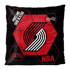 Trailblazers OFFICIAL NBA "Connector" Double Sided Velvet Pillow; 16" x 16"