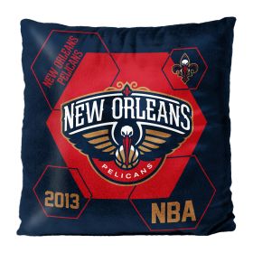 Pelicans OFFICIAL NBA "Connector" Double Sided Velvet Pillow; 16" x 16"