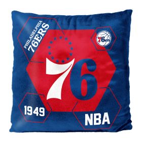 76ers OFFICIAL NBA "Connector" Double Sided Velvet Pillow; 16" x 16"