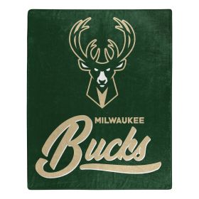 Bucks OFFICIAL NBA "Signature" Raschel Throw Blanket; 50" x 60"