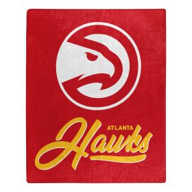 Hawks OFFICIAL NBA "Signature" Raschel Throw Blanket; 50" x 60"