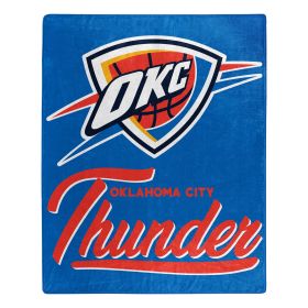 Thunder OFFICIAL NBA "Signature" Raschel Throw Blanket; 50" x 60"