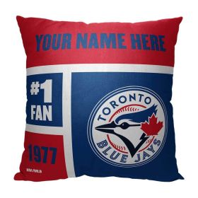 [Personalization Only] OFFICIAL MLB Colorblock Personalized Pillow - Toronto Blue Jays