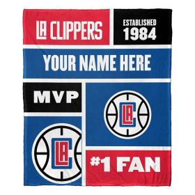 [Personalization Only] OFFICIAL NBA Colorblock Silk Touch Throw Blanket - Los Angeles Clippers