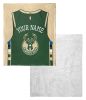 [Personalization Only] OFFICIAL NBA Jersey Silk Touch Sherpa Throw Blanket - Bucks