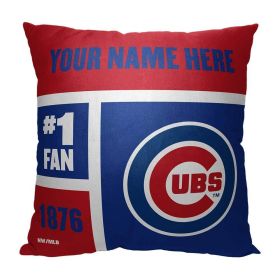 [Personalization Only] OFFICIAL MLB Colorblock Personalized Pillow - Chicago Cubs