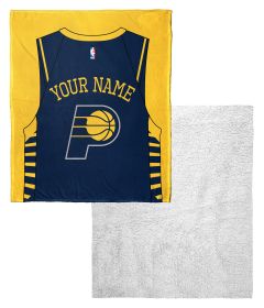 [Personalization Only] OFFICIAL NBA Jersey Silk Touch Sherpa Throw Blanket - Pacers