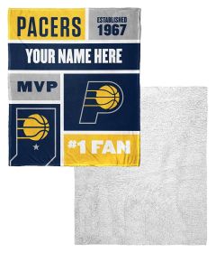 [Personalization Only] OFFICIAL NBA Colorblock Silk Touch Sherpa Throw Blanket - Indiana Pacers