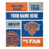 [Personalization Only] OFFICIAL NBA Colorblock Silk Touch Throw Blanket - New York Knicks