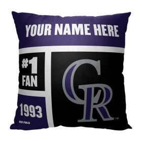 [Personalization Only] OFFICIAL MLB Colorblock Personalized Pillow - Colorado Rockies