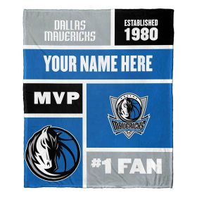 [Personalization Only] OFFICIAL NBA Colorblock Silk Touch Throw Blanket - Dallas Mavericks