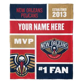 [Personalization Only] OFFICIAL NBA Colorblock Silk Touch Throw Blanket - Pelicans