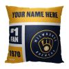 [Personalization Only] OFFICIAL MLB Colorblock Personalized Pillow - Milwaukee Brewers