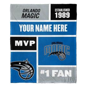 [Personalization Only] OFFICIAL NBA Colorblock Silk Touch Throw Blanket - Orlando Magic