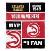 [Personalization Only] OFFICIAL NBA Colorblock Silk Touch Throw Blanket - Atlanta Hawks