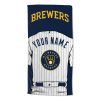 [Personalization Only] OFFICIAL MLB Jersey Personalized Beach Towel - Milwaukee Brewers