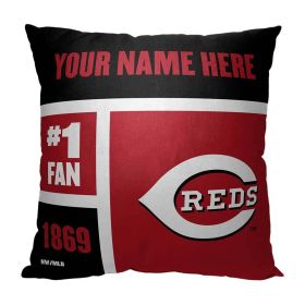 [Personalization Only] OFFICIAL MLB Colorblock Personalized Pillow - Cincinnati Reds