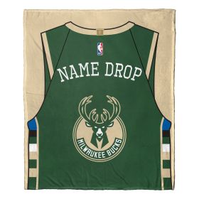 [Personalization Only] OFFICIAL NBA Jersey Personalized Silk Touch Throw Blanket - Bucks