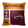 [Personalization Only] OFFICIAL NBA Colorblock Personalized Pillow - Miami Heat