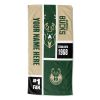 [Personalization Only] OFFICIAL NBA Colorblock Personalized Beach Towel - Milwaukee Bucks