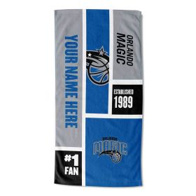 [Personalization Only] OFFICIAL NBA Colorblock Personalized Beach Towel - Orlando Magic