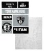 [Personalization Only] OFFICIAL NBA Jersey Silk Touch Sherpa Throw Blanket - Brooklyn Nets