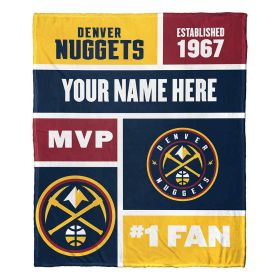 [Personalization Only] OFFICIAL NBA Colorblock Silk Touch Throw Blanket - Denver Nuggets