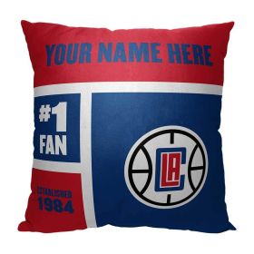 [Personalization Only] OFFICIAL NBA Colorblock Personalized Pillow - Los Angeles Clippers