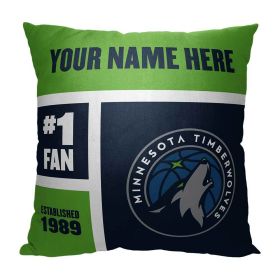 [Personalization Only] OFFICIAL NBA Colorblock Personalized Pillow - Minnesota Timberwolves