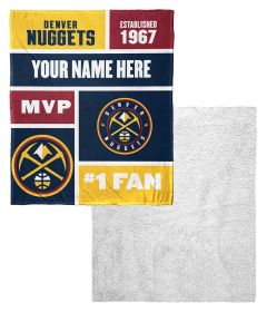 [Personalization Only] OFFICIAL NBA Colorblock Silk Touch Sherpa Throw Blanket - Denver Nuggets