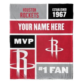 [Personalization Only] OFFICIAL NBA Colorblock Silk Touch Throw Blanket - Houston Rockets