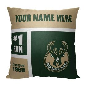 [Personalization Only] OFFICIAL NBA Colorblock Personalized Pillow - Milwaukee Bucks