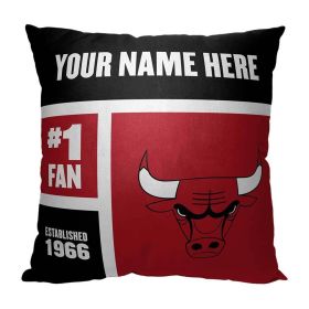 [Personalization Only] OFFICIAL NBA Colorblock Personalized Pillow - Chicago Bulls