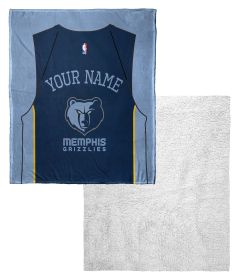 [Personalization Only] OFFICIAL NBA Jersey Personalized Silk Touch Sherpa Throw Blanket - Grizzlies