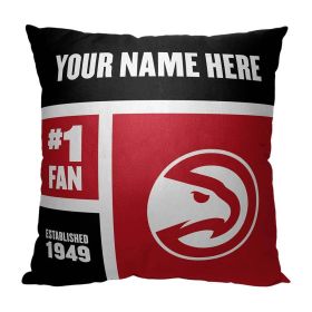 [Personalization Only] OFFICIAL NBA Colorblock Personalized Pillow - Atlanta Hawks