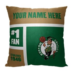 [Personalization Only] OFFICIAL NBA Colorblock Personalized Pillow - Boston Celtics