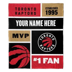 [Personalization Only] OFFICIAL NBA Colorblock Silk Touch Throw Blanket - Toronto Raptors