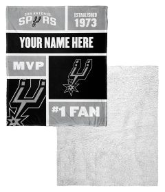 [Personalization Only] OFFICIAL NBA Colorblock Silk Touch Sherpa Throw Blanket - San Antonio Spurs