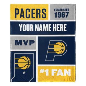 [Personalization Only] OFFICIAL NBA Colorblock Silk Touch Throw Blanket - Indiana Pacers