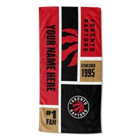 [Personalization Only] OFFICIAL NBA Colorblock Personalized Beach Towel - Toronto Raptors