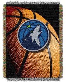 Timberwolves OFFICIAL National Basketball Association; "Photo Real" 48"x 60" Woven Tapestry Throw by The Northwest Company