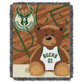 Bucks OFFICIAL National Basketball Association; "Half-Court" Baby 36"x 46" Triple Woven Jacquard Throw by The Northwest Company