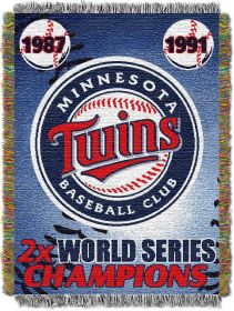 Twins CS OFFICIAL Major League Baseball; Commemorative 48"x 60" Woven Tapestry Throw by The Northwest Company