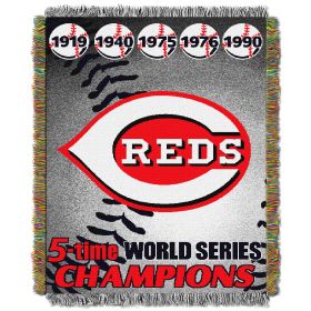 Reds CS OFFICIAL Major League Baseball; Commemorative 48"x 60" Woven Tapestry Throw by The Northwest Company