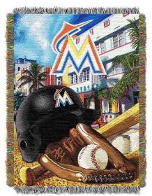 Marlins OFFICIAL Major League Baseball; "Home Field Advantage" 48"x 60" Woven Tapestry Throw by The Northwest Company