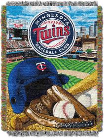 Twins OFFICIAL Major League Baseball; "Home Field Advantage" 48"x 60" Woven Tapestry Throw by The Northwest Company