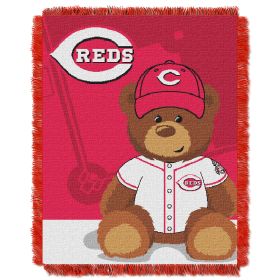 Reds OFFICIAL Major League Baseball; "Field Bear" Baby 36"x 46" Triple Woven Jacquard Throw by The Northwest Company