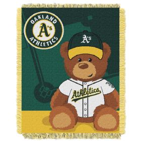 Athletics OFFICIAL Major League Baseball; "Field Bear" Baby 36"x 46" Triple Woven Jacquard Throw by The Northwest Company