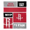 [Personalization Only] OFFICIAL NBA Colorblock Silk Touch Throw Blanket - Houston Rockets